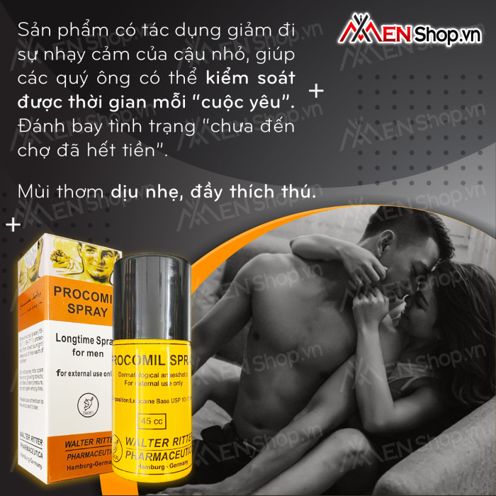 công dụng và chức năng của Chai Xịt Procomil - Trị Xuất Tinh Sớm - 45ml