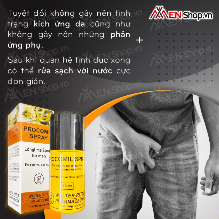 công dụng và chức năng của Chai Xịt Procomil - Trị Xuất Tinh Sớm - 45ml