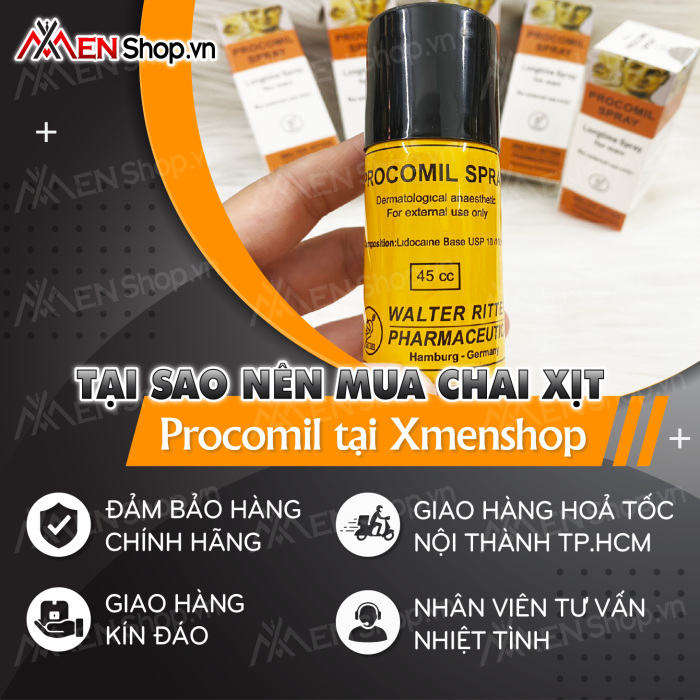 công dụng và chức năng của Chai Xịt Procomil - Trị Xuất Tinh Sớm - 45ml