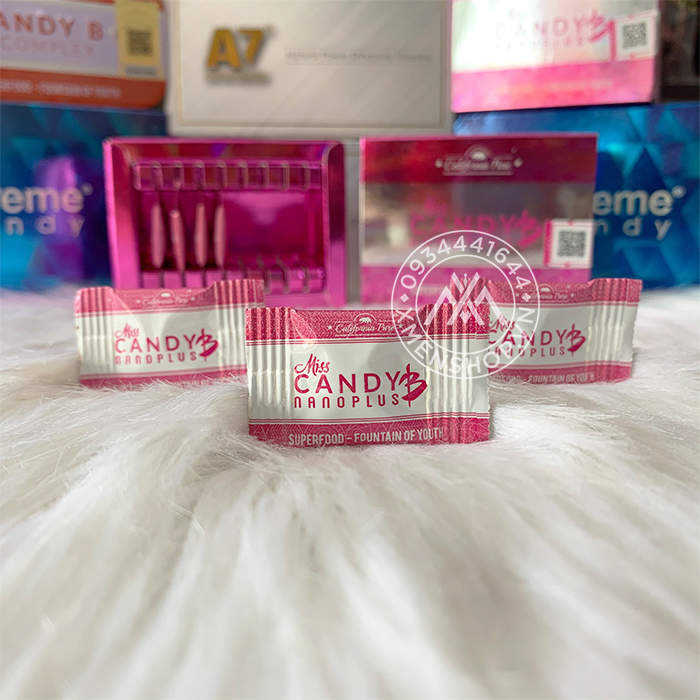 1 Hộp kẹo sâm Miss Candy B Nano Plus 8 viên