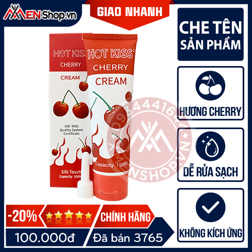 Gel Bôi Trơn Hongkong Hot Kiss Cherry - Trơn Mịn, Hương Cherry - 100ml
